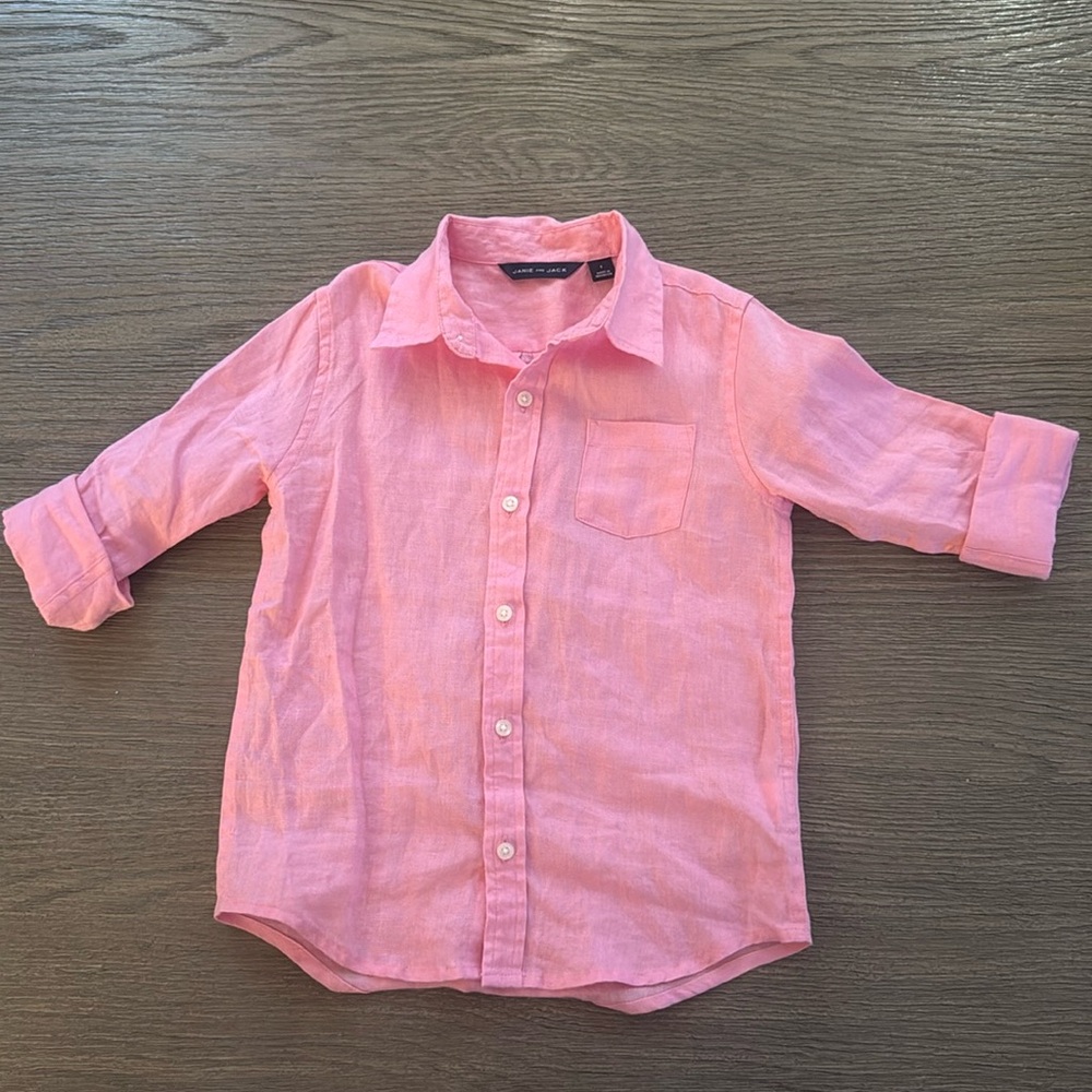 Boys Linen Button-Up Shirt